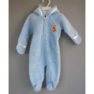 Vintage Winnie the Pooh Disney Baby Blue Sleeper Outerwear EUC Embroidered‎